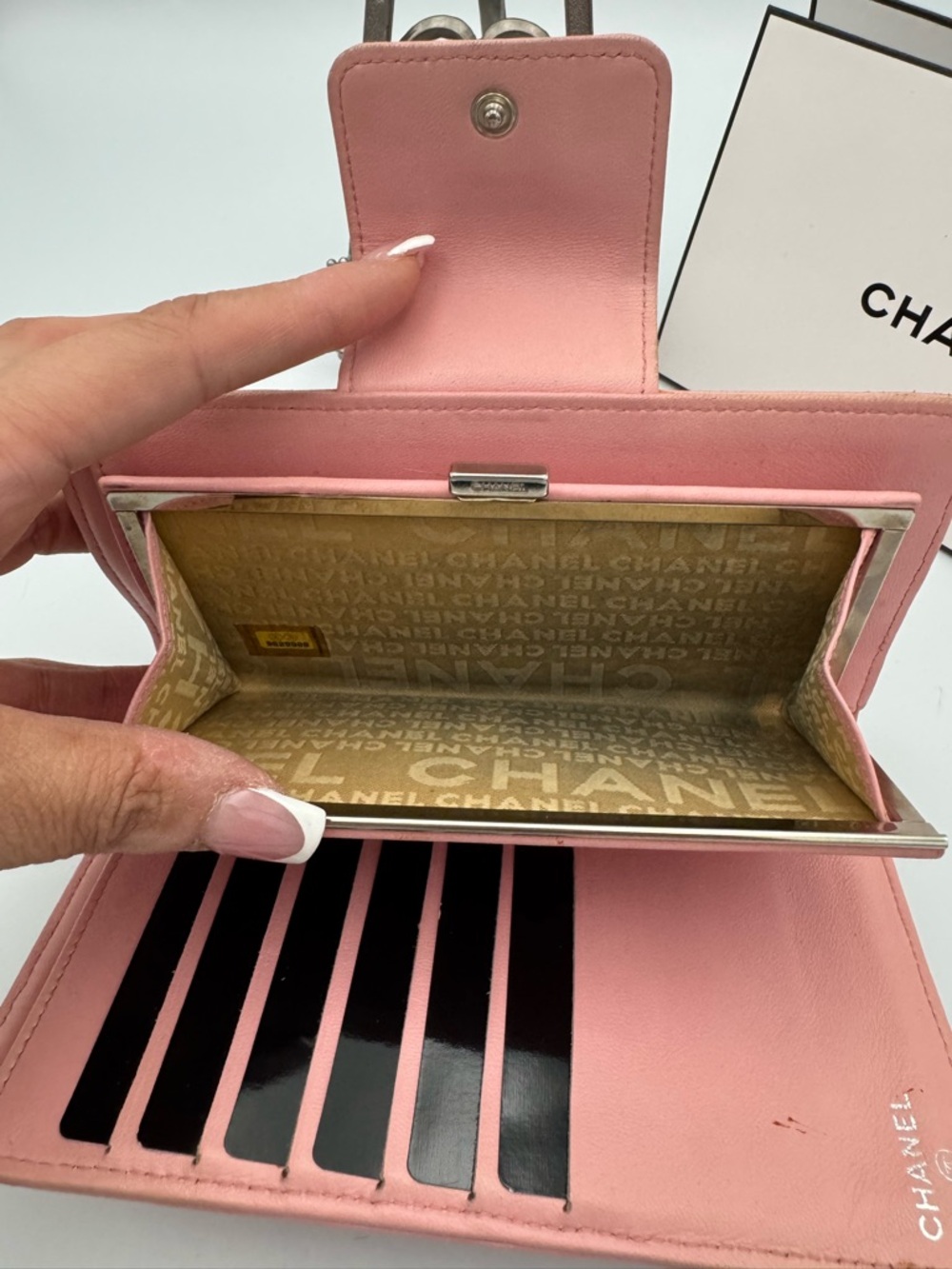 Chanel Pink Quilted Lambskin Leather Lucky Symbols Wallet - Picture 9 of 14